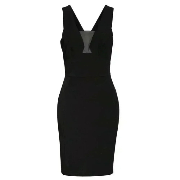 NWT Mesh plunging neckline little black dress - Picture 6 of 7